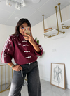 Ads Çiçekli  Bomber Ceket Bordo