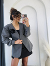 Belden Oturtmalı Kaşe Blazer Antrasit