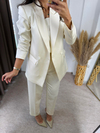 Boyfit Elegance Saten Takım Krem