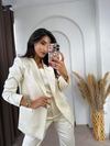 Boyfit Elegance Saten Takım Krem