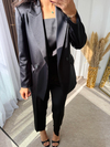 Boyfit Elegance Saten Takım Siyah