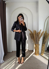 Boyfit Elegance Saten Takım Siyah