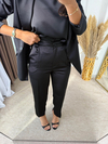 Boyfit Elegance Saten Takım Siyah