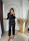 Boyfit Elegance Saten Takım Siyah