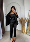 Boyfit Elegance Saten Takım Siyah