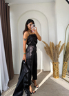 Boyfit Elegance Saten Takım Siyah