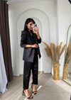 Boyfit Elegance Saten Takım Siyah