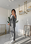 Çizgili Blazer Takım Antrasit