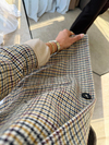Ekoseli Kaşe Blazer Bej