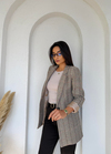 Ekoseli Kaşe Blazer Bej