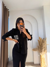 Fitilli Kadife Takım Siyah
