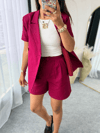 Keten Blazer Şort Takım