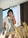 Leopar Baskılı Oversize Tişört