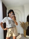 Leopar Baskılı Oversize Tişört