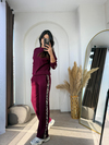 Leopar Oys Modal Takım Bordo