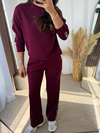 Leopar Oys Modal Takım Bordo