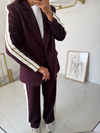 Şeritli Blazer Takım Mürdürm