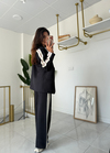 Şeritli Blazer Takım Siyah