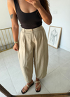 Taşlı Baggy Pantolon Bej 