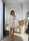 Tüvit Elbise Blazer Takım Bej