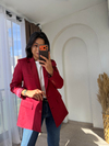 Yünefekt Blazer Bordo