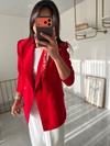 Zara Kırmızı Blazer Ceket (Fular Hediyeli)