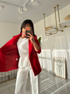 Zara Kırmızı Blazer Ceket (Fular Hediyeli)