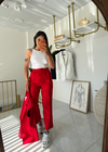 Zara Model Vatkalı Yelek Takım Kırmızı