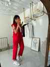 Zara Model Vatkalı Yelek Takım Kırmızı