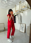 Zara Model Vatkalı Yelek Takım Kırmızı