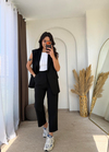 Zara Model Vatkalı Yelek Takım Siyah