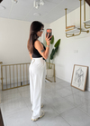 Zara Yan Kemerli Palazzo Beyaz