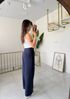 Zara Yan Kemerli Palazzo Lacivert 