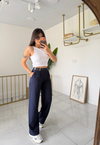 Zara Yan Kemerli Palazzo Lacivert 