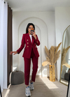 Zr Gold Düğmeli Takım Bordo