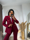 Zr Gold Düğmeli Takım Bordo