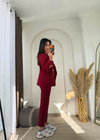 Zr Gold Düğmeli Takım Bordo