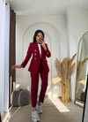 Zr Gold Düğmeli Takım Bordo