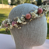 NATUREL PEMBE KURU ÇİÇEK TAÇ