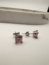 PEMBE TAŞLI 4MM PIRLANTA MONTÜR KÜPE