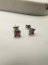 PEMBE TAŞLI 4MM PIRLANTA MONTÜR KÜPE