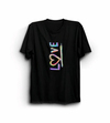 14 Şubat Sevgililer Günü Love Baskılı Oversize Bisiklet Yaka T-shirt - Siyah