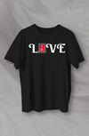 14 Şubat Sevgililer Günü Love Baskılı Oversize Bisiklet Yaka T-shirt - Siyah