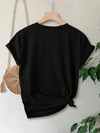 Anneler Günü Hediye Anne Temalı Baskılı Oversize Bisiklet Yaka T-shirt - Siyah