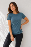 Basic Tişört Bisiklet Yaka Kısa Kol Günlük Yazlık Slim Fit T-Shirt - Füme