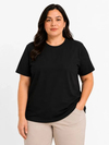 Battal Big Size Basic Tişört Bisiklet Yaka Rahat Kalıp T-Shirt - Siyah