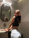 Dantel Bralet Crop Sütyen V Yaka Askılı Şık Esnek Rahat - Siyah