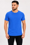 Erkek Basic Tişört Bisiklet Yaka Kısa Kol Günlük Yazlık Slim Fit T-Shirt - Saks Mavisi