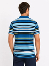 Erkek Çizgili Polo Yaka Tişört Kısa Kol Yazlık T-Shirt Regular Fit - Mavi