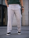 Erkek Keten Cepli Çıma Dikişli Jogger Buggy Pantalon Rahat Kalıp - Gri